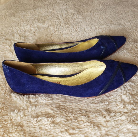Elaine Turner Royal Blue Suede Flats - Picture 3 of 4